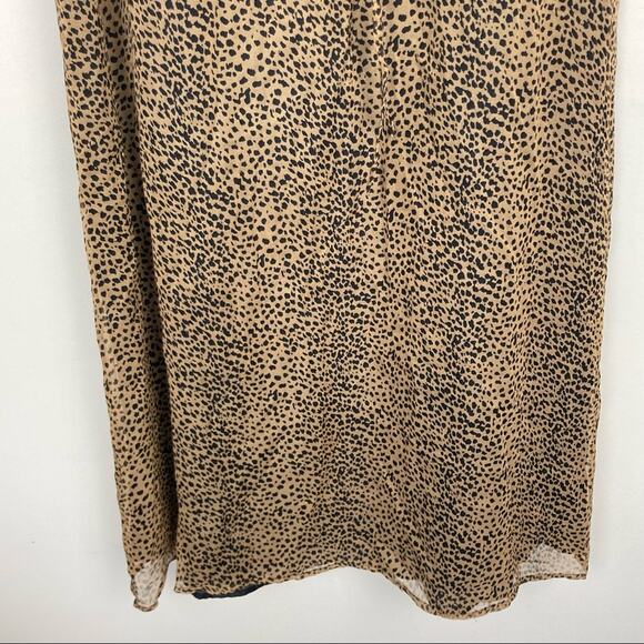 Vintage Robbie Bee Leopard Silk Button Front Maci Dress Sz 6 - Picture 6 of 8